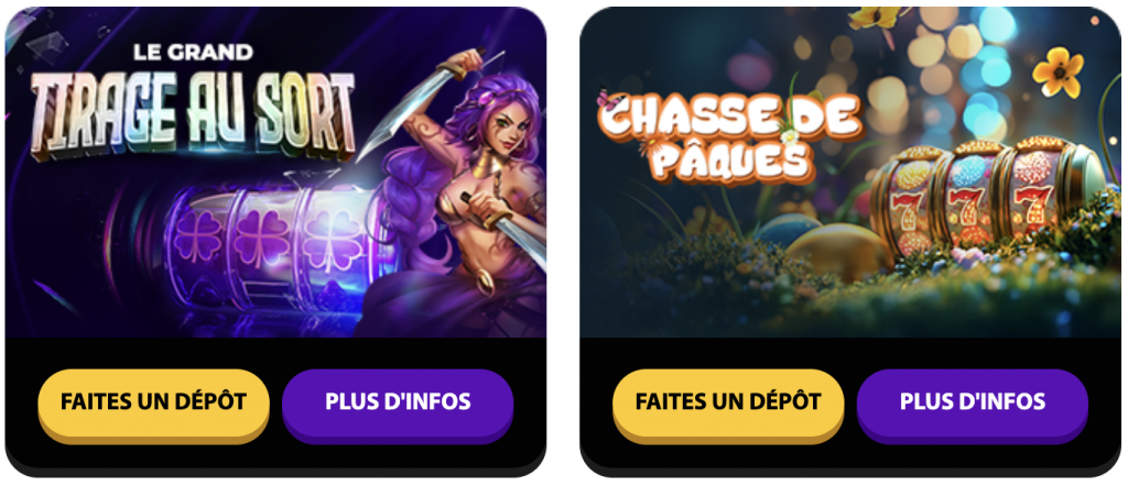 Bonus et promotions sur le casino en ligne Gratorama